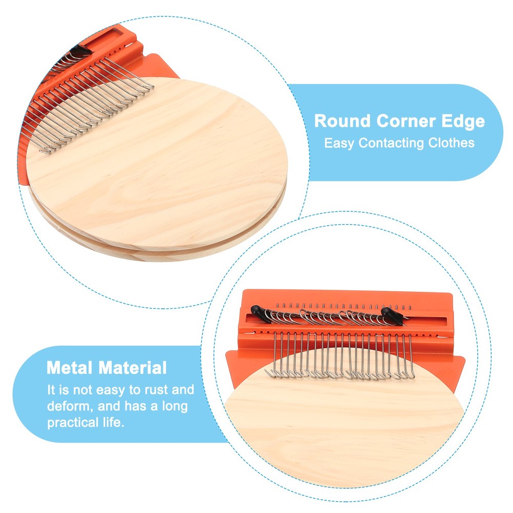 21 Hooks Mini Weaving Machine Kit, Weave Tool with Accessories, Orange Style 2