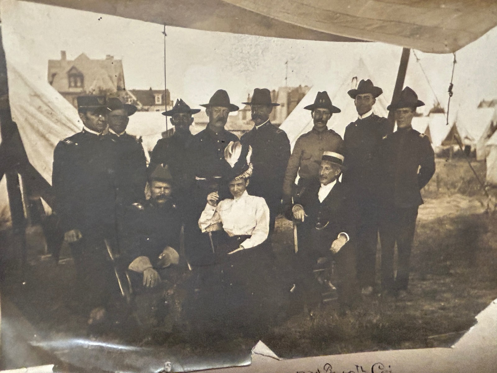 1800'S PHOTO NEWPORT NEWS VA OFFICERS 3RD & 12TH CO. US ARMY AS IS