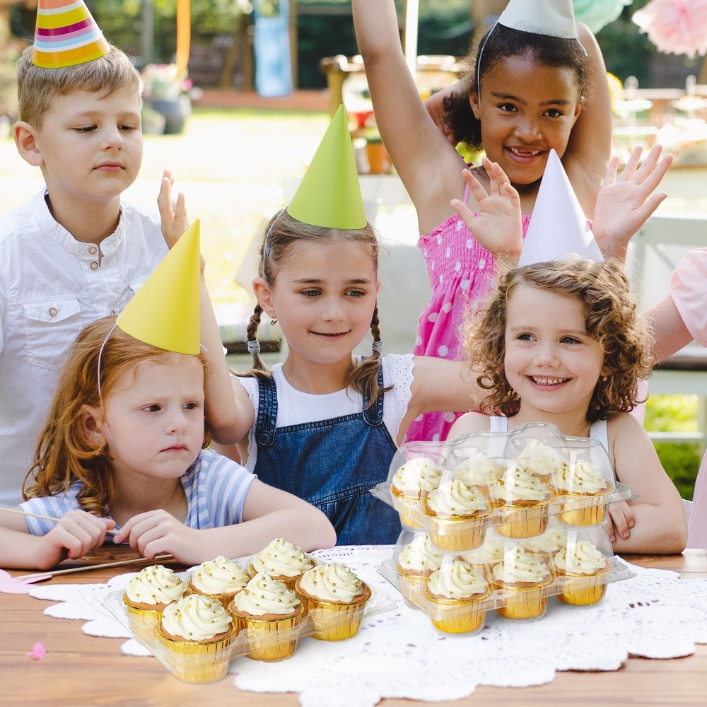 LotFancy (6 Count x 10 Sets) Cupcake Containers, Clear Plastic