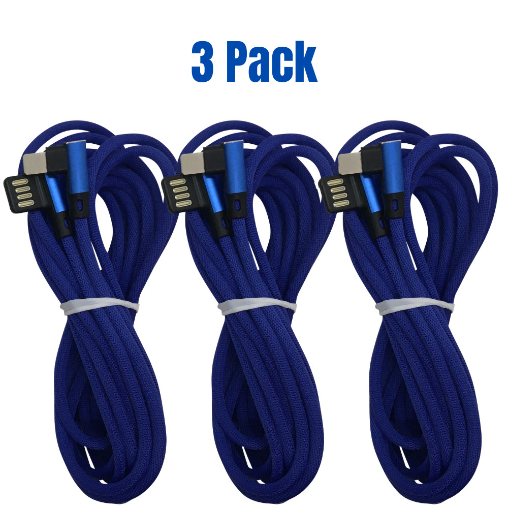3Pack 3/6 FT 90 Degree USB Fast Charger Cable For iPhone iPad Charging Data Cord