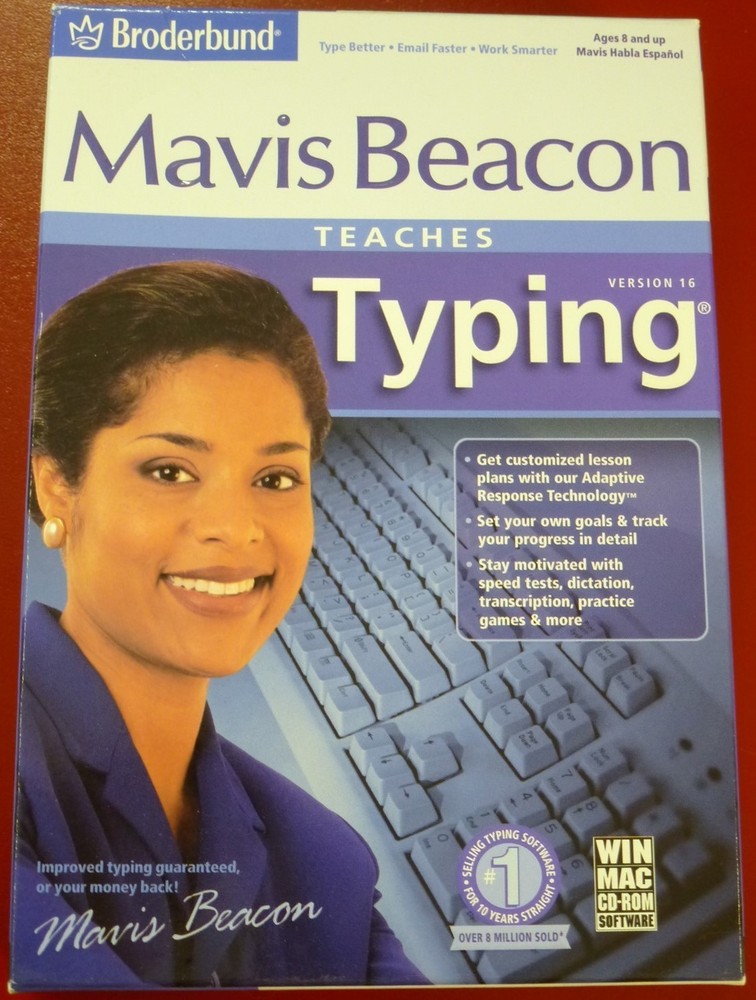 Software PC Broderbund MAVIS BEACON TEACHES TYPING 16 NEW Box