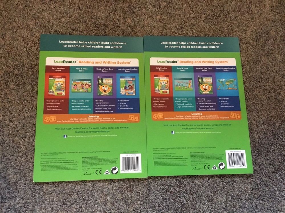 Lot 2 LeapFrog LeapReader Read & Write Series Books — READY, SET, KINDERGARTEN