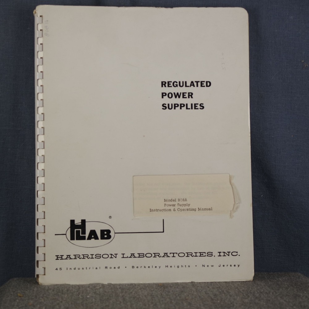 HP Model 808A Power Supply Operating and Service Manual