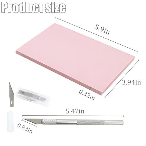 5 Pack Rectangular Rubber Stamp Carving 4x6 Linoleum Blocks for Printmaking