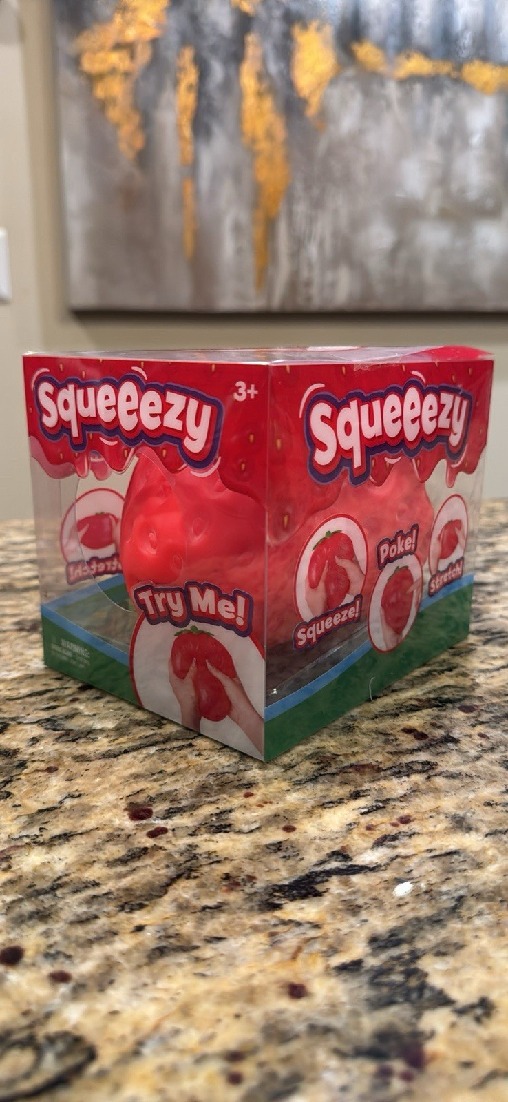 Sunny Days Squeezy Red Strawberry Stress Reliever Stretchable Pokeable Toy