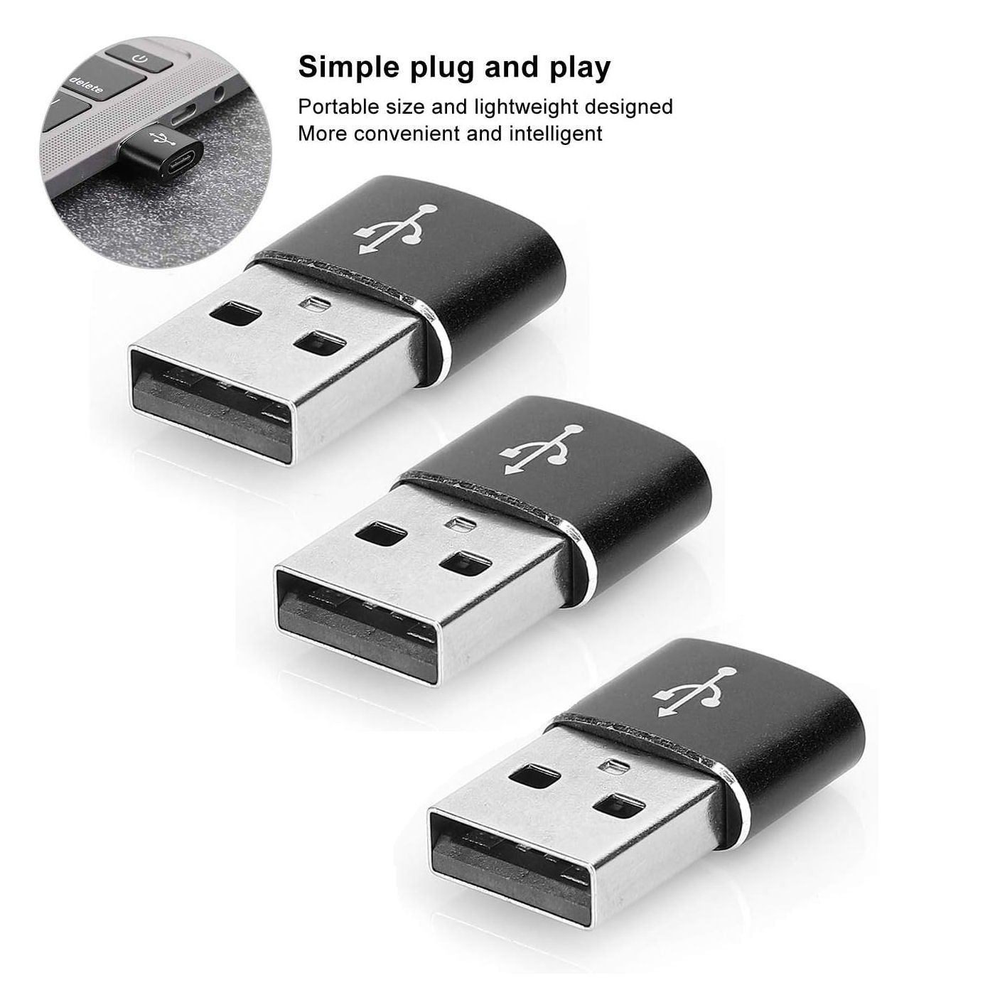 3 PACK USB C 3.1 Type C Female to USB 3.0 Type A Male Port Converter Adapter NEW