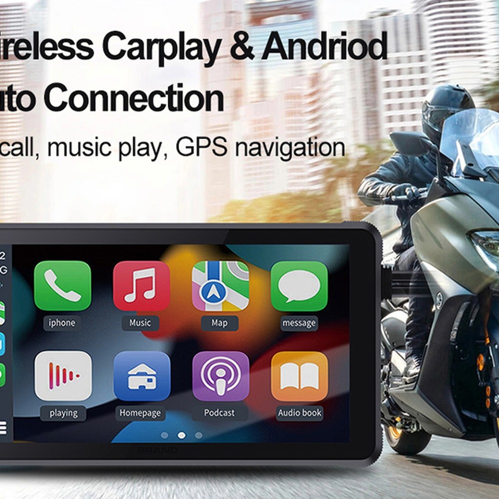 Motorcycle Head Unit 5.5inch Touchscreen Bluetooth V4.0 Wireless CarPlay Android