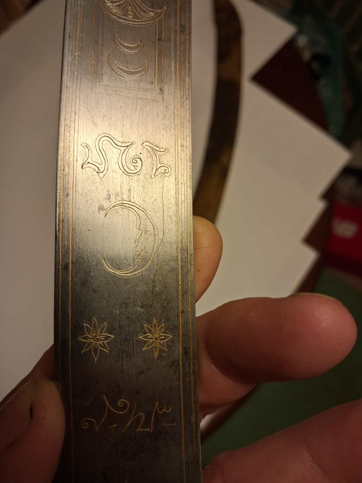 Antique 1800-1830's Ottoman Turkish Officer's Sword Muslim Script Moon Sunburst!