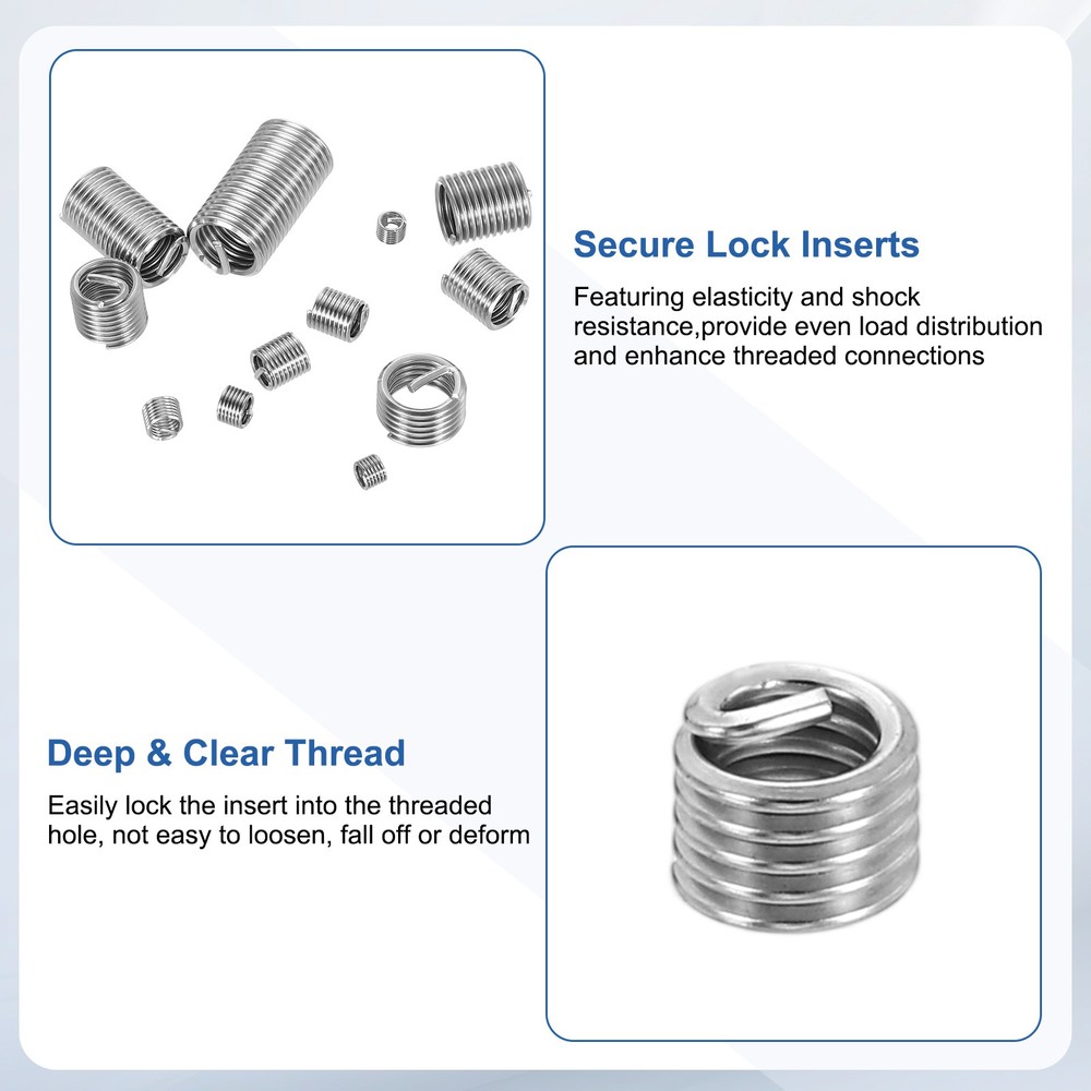 20pcs Wire Thread Inserts 4#-40 UNC 1.5D 3.2mm Helical Threaded Sleeve