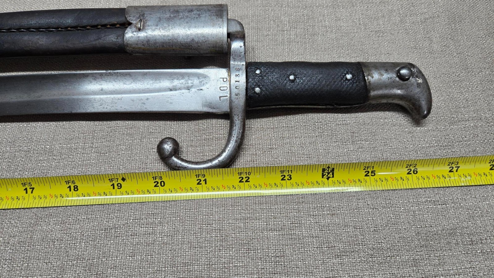 DANISH MODEL 1867 REMINGTON ROLLING BLOCK RIFLE SWORD BAYONET WITH SCABBARD