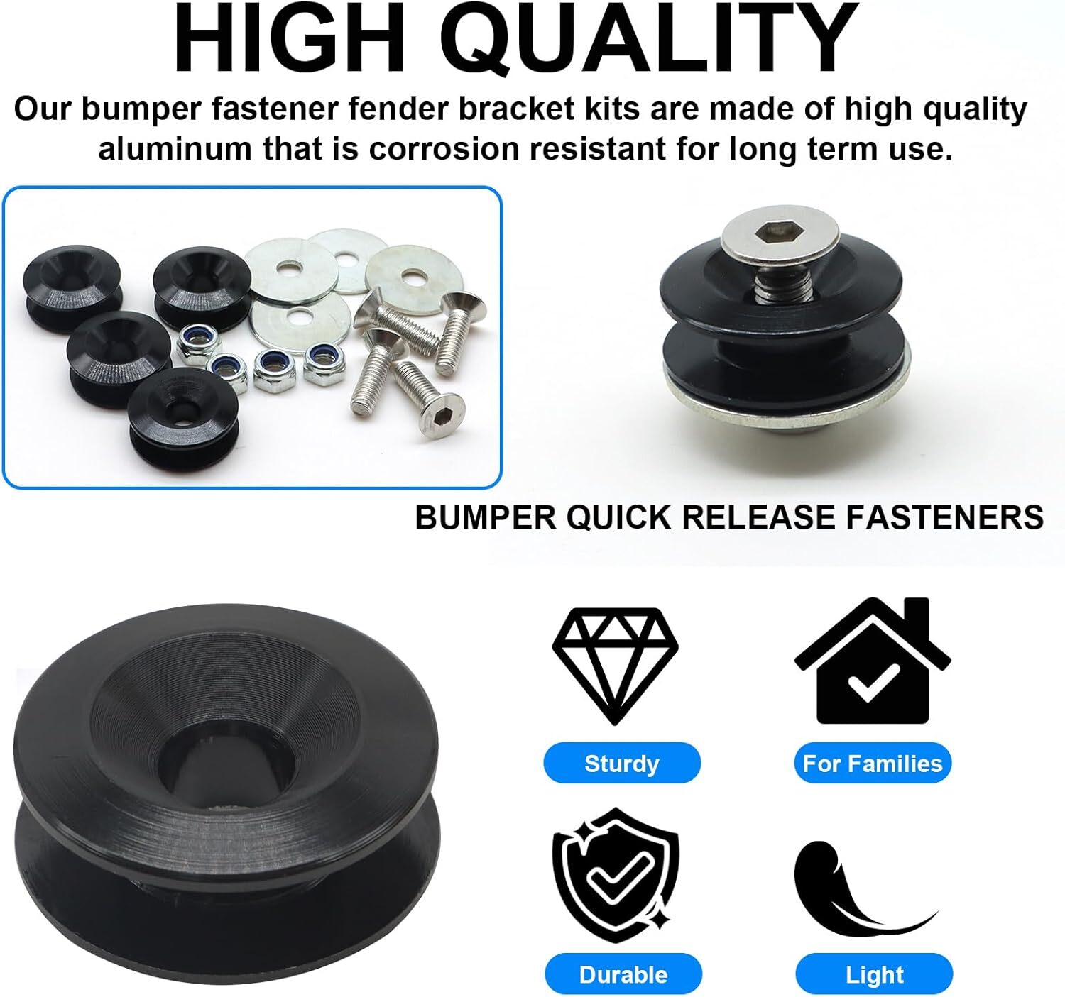 8PCS Bumper Quick Release Quick Release Bumper Clip Front Rear Bumper Fastener