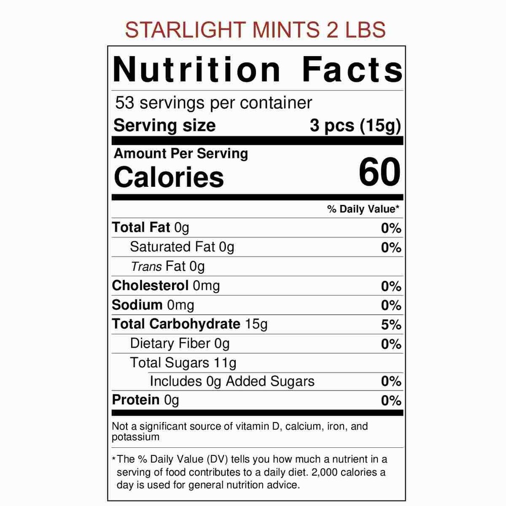 Cinnamon Starlight Mints Bulk Wrapped Candy 2 Lbs. Starlite Mints Menta