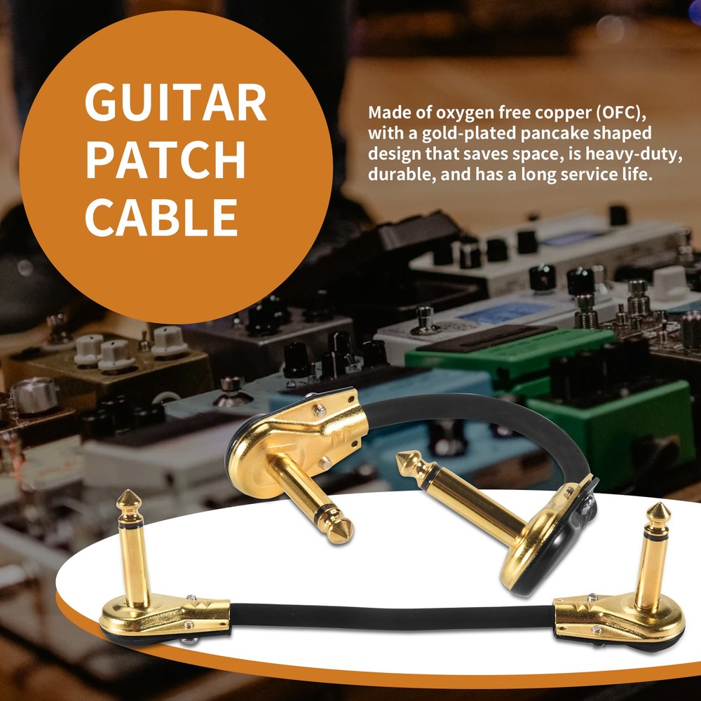 Guitar Patch Cable Pedal Patch Cords 1/4-Inch Right Angle Low Profile5407