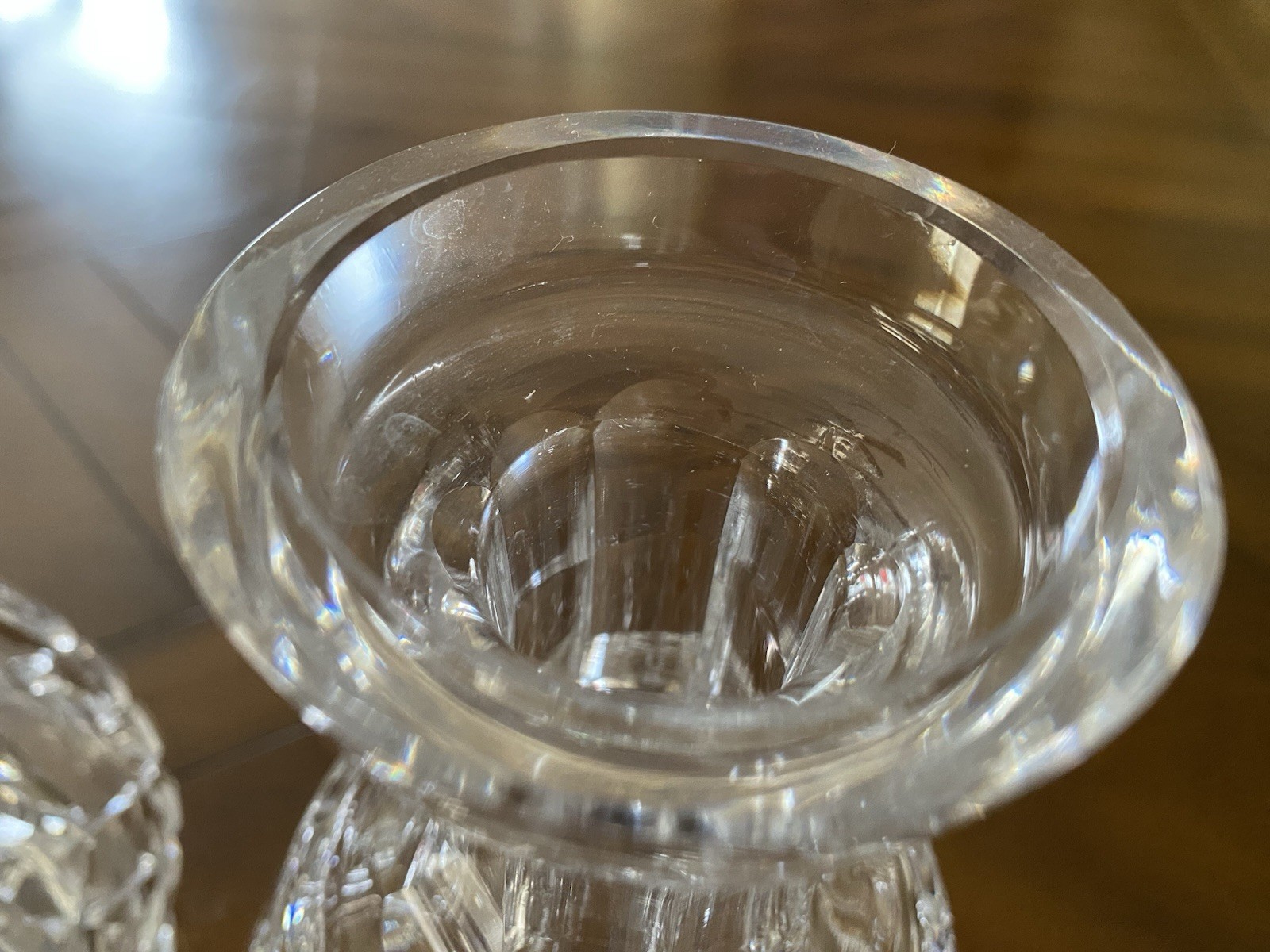 Set Of 2 Waterford Lismore 12" Crystal Liquor Brandy Decanters W/Stoppers Signed