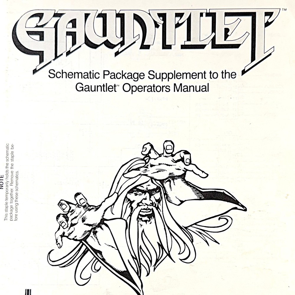 Atari Gauntlet Arcade Video Game Manual Schematics ORIGINAL