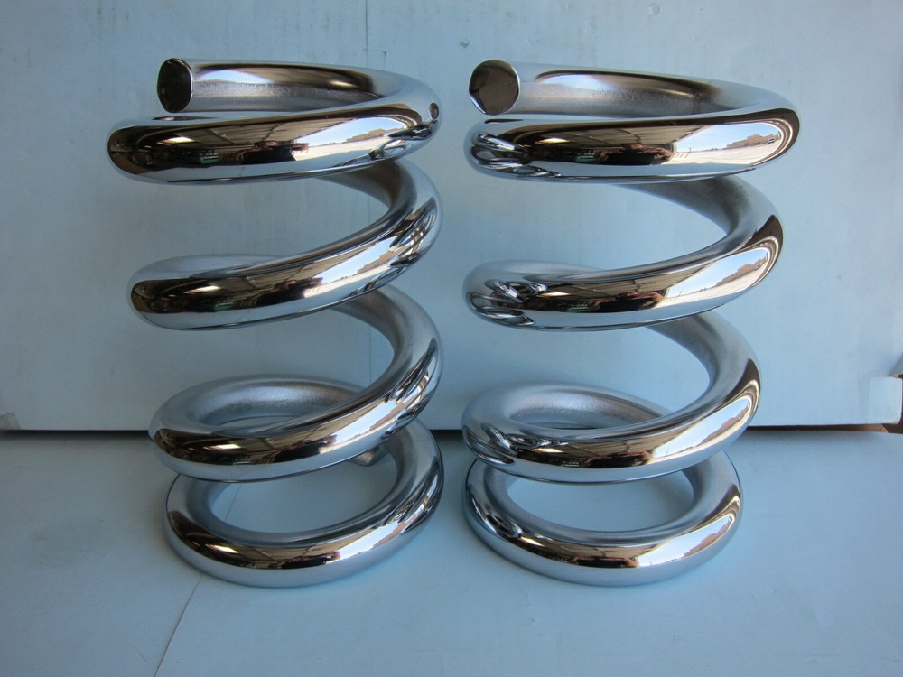 Lowrider Hydraulics 3 ton coils spring precut, one side flat, chrome, a pair