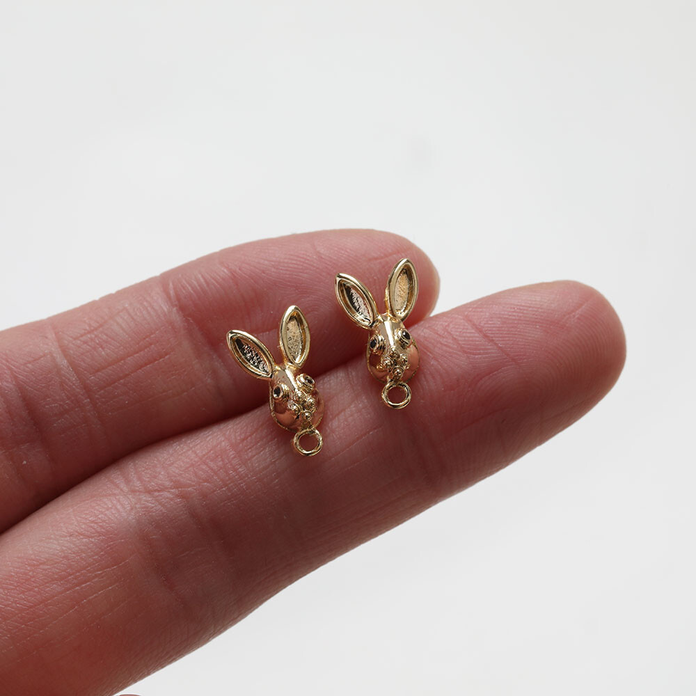 6pcs Rabbit Head Earring,Rabbit Stud Earring,Bunny Stud,Rabbit Earring Posts