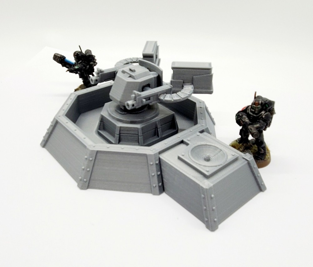 3d Printed Terrain for Tabletop Gaming Heavy Gun Turret.