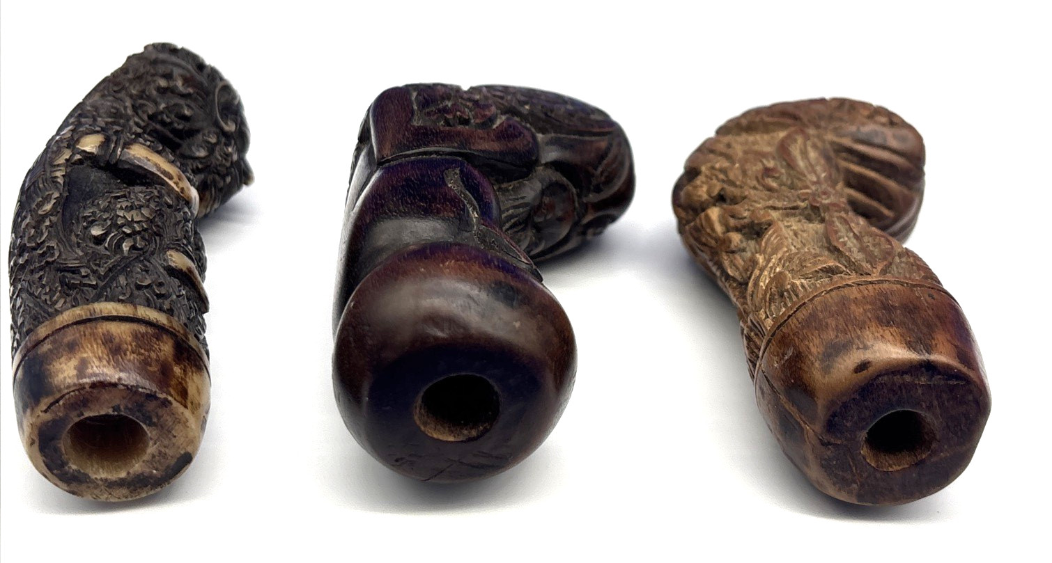 Antique Indonesian Keris/Kris Handles, Varying Age/Material Set Three (3)