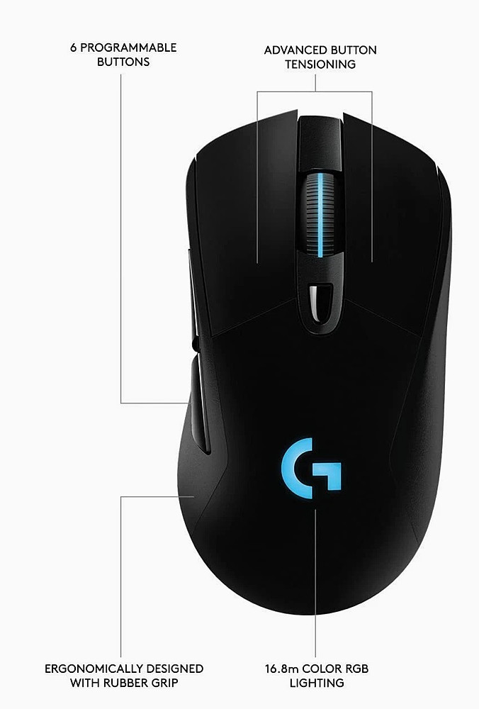 Logitech G703 Hero 25K Sensor Lightspeed Wireless Gaming Mouse
