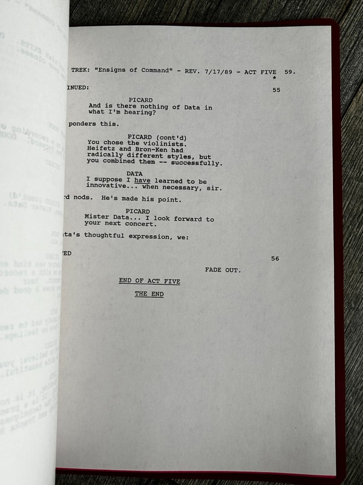 STAR TREK Script The Next Generation Ensigns Of Command 3rd Revised Final Draft