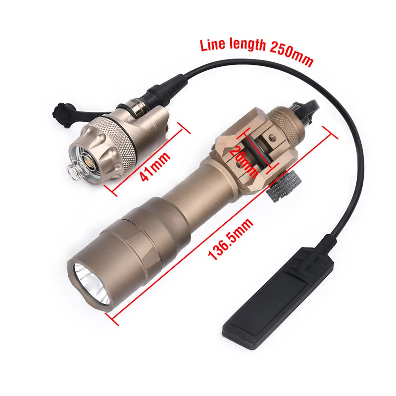 Tactical M600DF Flashlight High Power Scout Light Metal SL07 Dual SwitchConstant