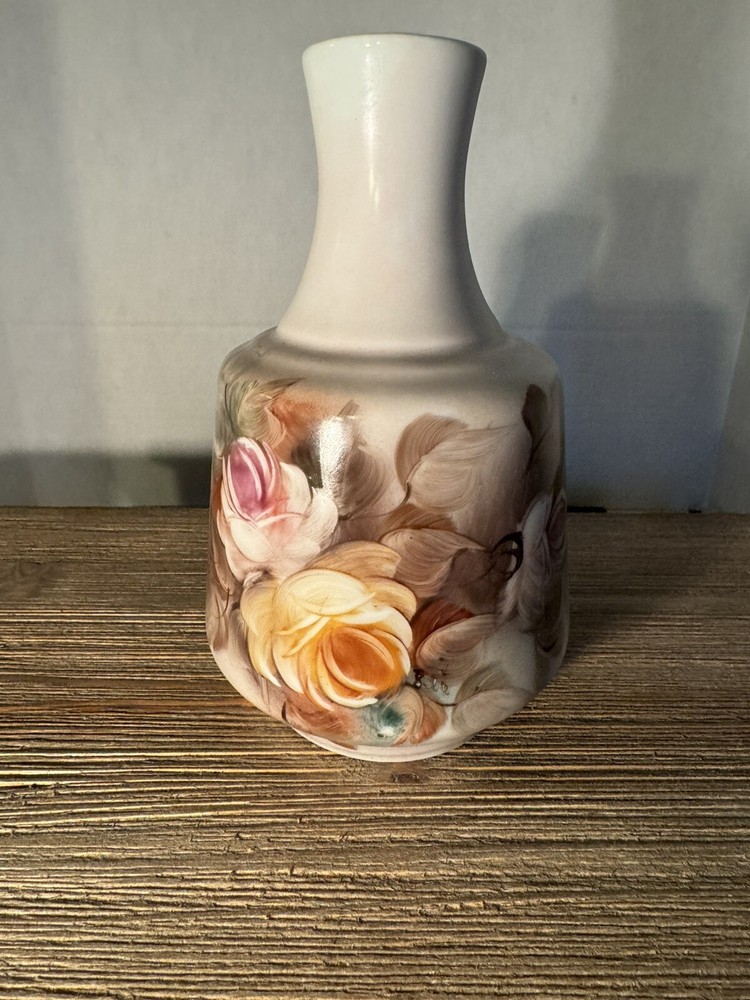 Hand painted Signed satin finish vase