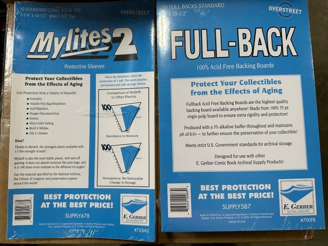 50 E. Gerber Standard Comic Book Mylites 2 Bags 725M2 and Full Backs 700FB