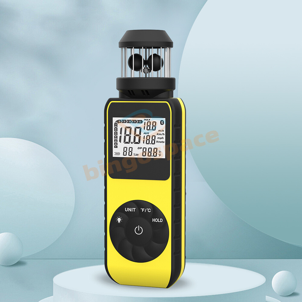 Digital Cup Anemometer 360° Rotation Handheld Anemometer Wind Speed Temperature