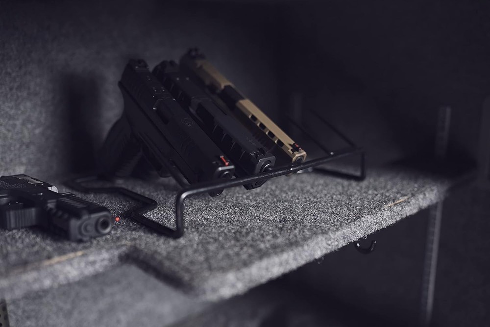 Lockdown Handgun Rack Barrel Up or Muzzle Holder with 6 Rack- Muzzle, Black