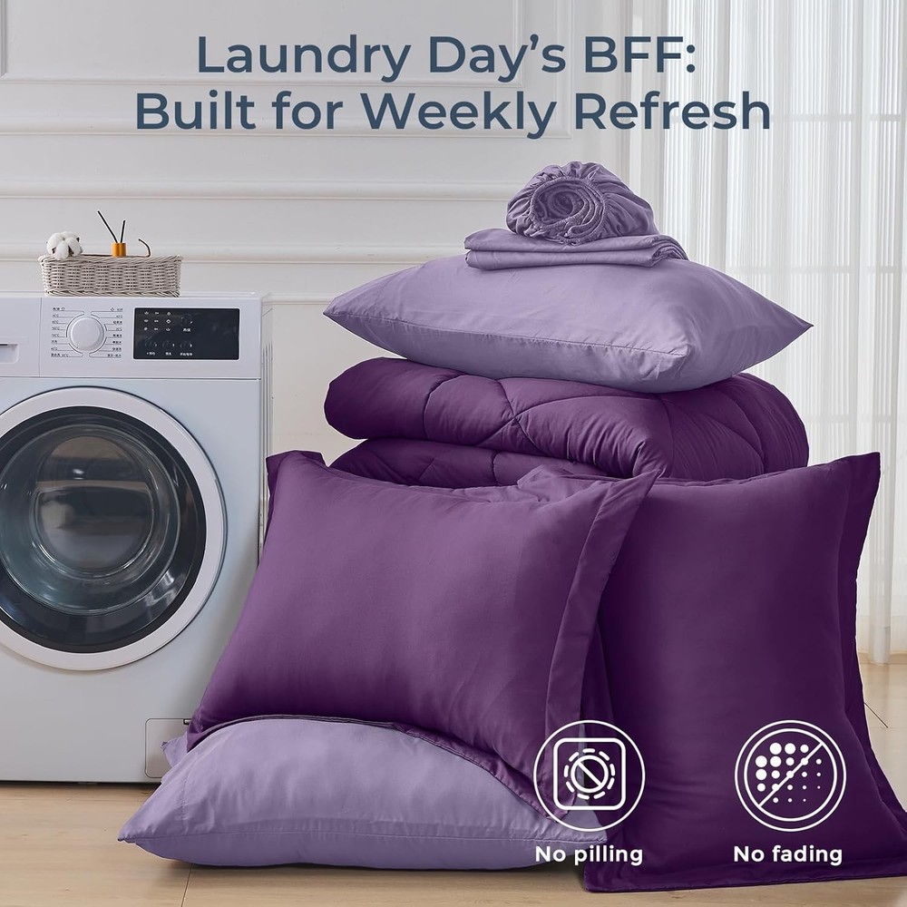 Purple & Light Queen Comforter Queen, &