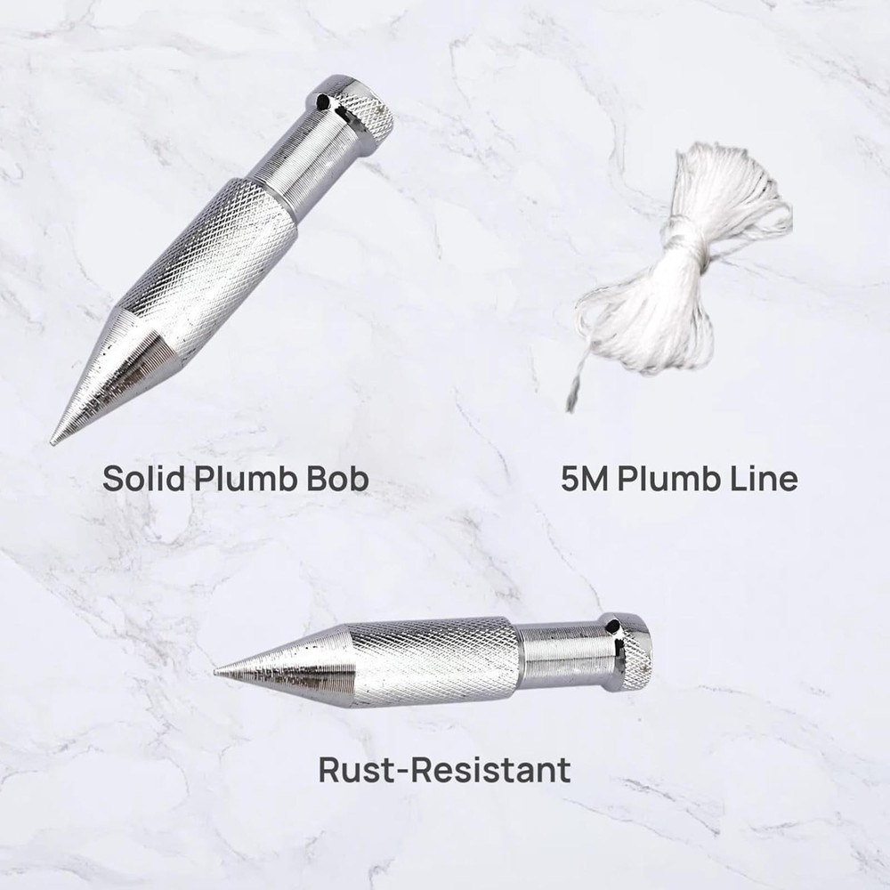 3x Plumb Bob Portable with 5M String for Carpentry Wall Alignment Ceiling