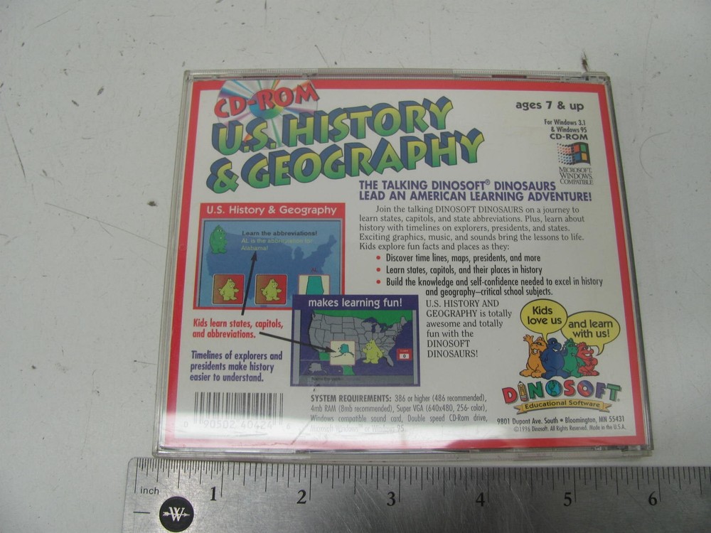 Dinosoft US History & Geography Educational CD-ROM