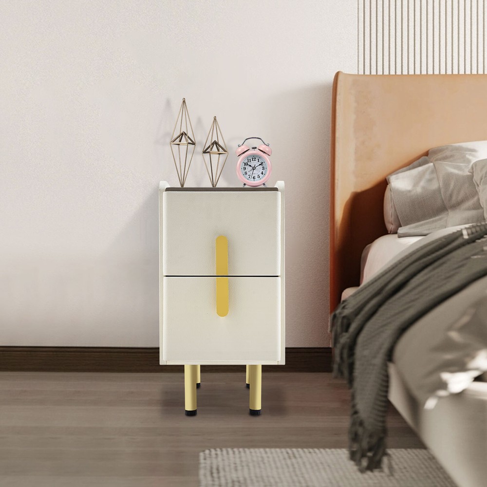 Narrow Bedside Table with Drawers, Bedside Table, Slim Bedside Table