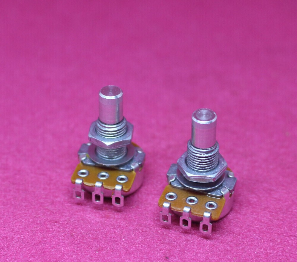 Set of Rhythm Roller Knobs Solid Shaft Mini Pots w/ Bracket For Fender Jaguar