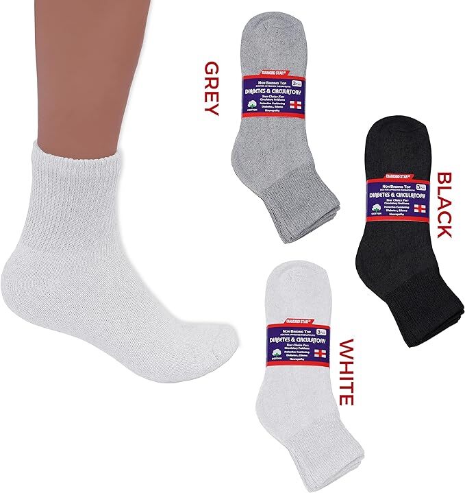 Men Diabetic Ankle Quarter Socks Wholesale Bulk Lots Health Circulatory 9-15
