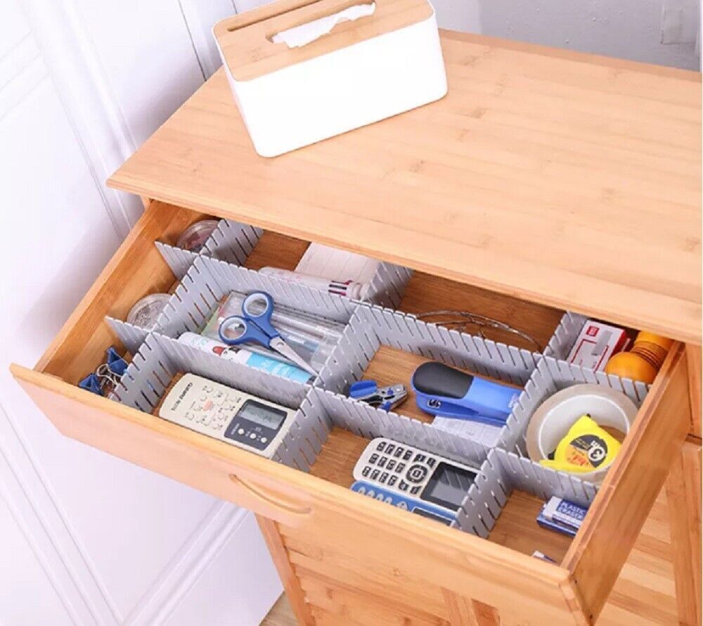 4Pcs Adjustable DIY Drawer Dividers Storage Organizer Separator 14.5*2.75"
