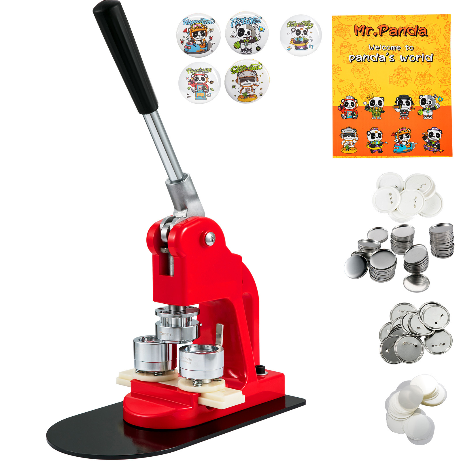 Button Maker Machine Badge Pin Machine 1" 25 MM 500 Free Parts Press Kit