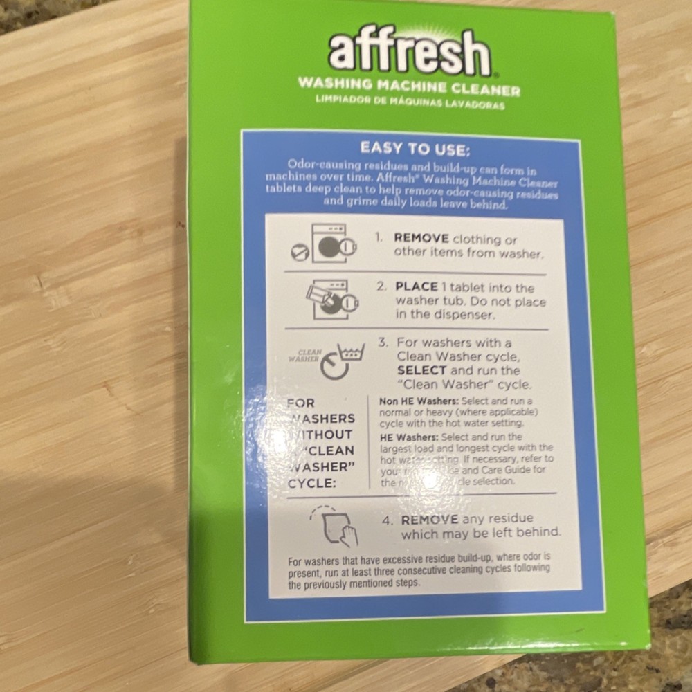 affresh Washing Machine Cleaner 6 Tablets Value Pack Time-Release Odor Removal