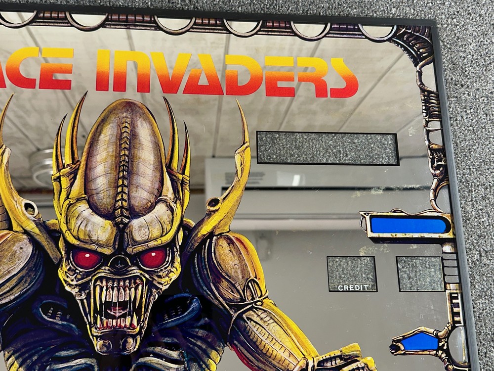 Bally Space Invaders Pinball Machine Game Backglass ORIGINAL Inner