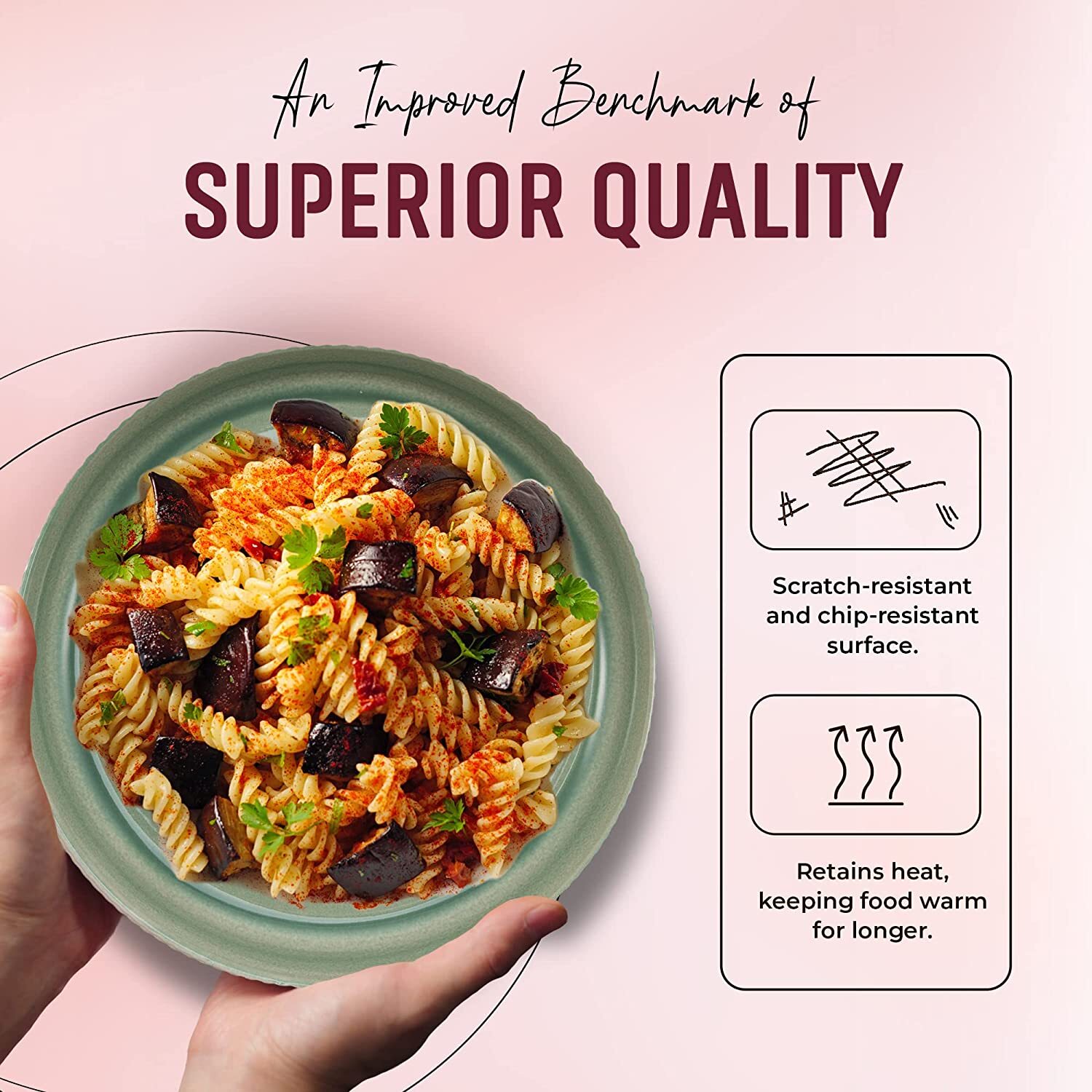 American Atelier Large Pasta Bowls Set of 4-40 oz - Green/Light Blue/Blush