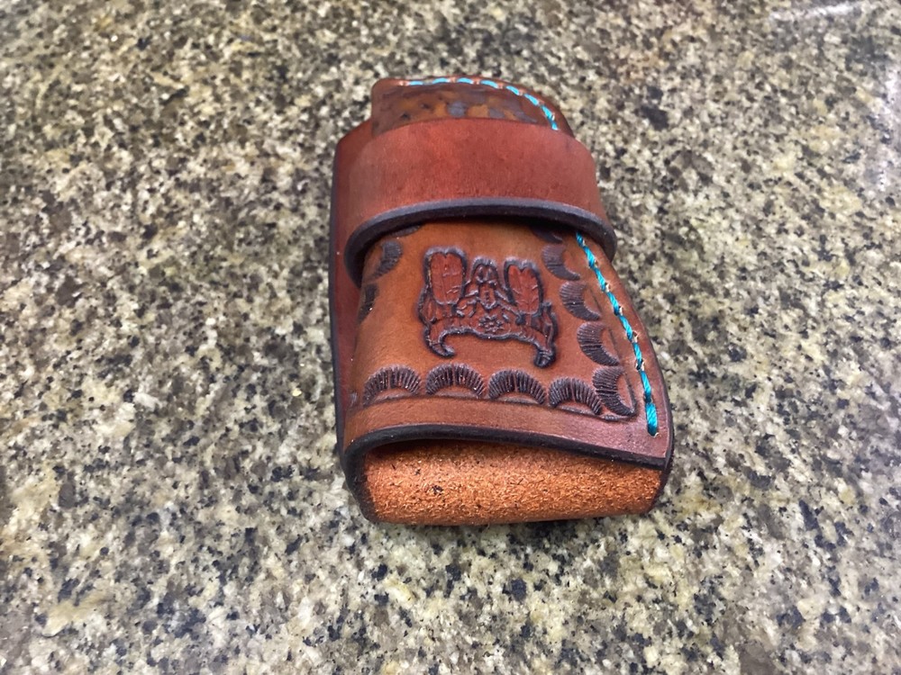 Leather Folding Knife Belt Loop Sheath Buck 110 Size (Sheath Only)
