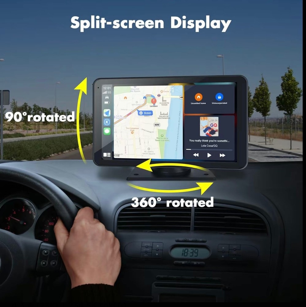 Portable Wireless Car Stereo Bluetooth Wireless Car Play/Android Backup camera