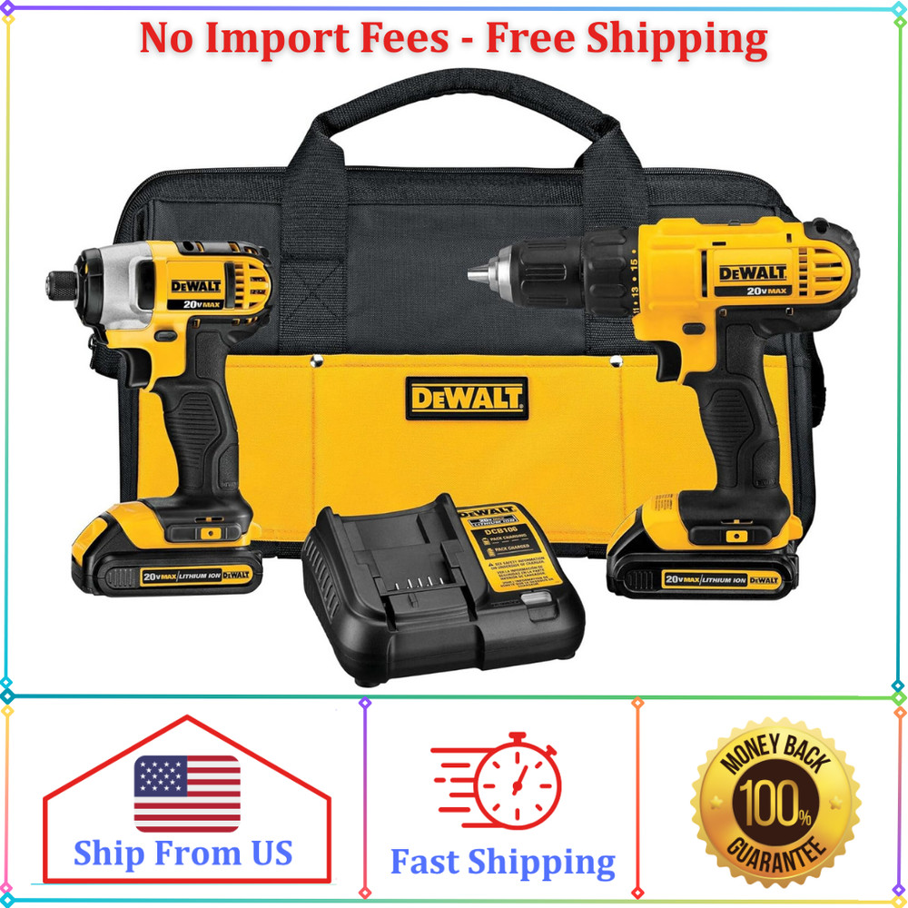 DeWALT Driver Combo Kit DCK240C2 20V Max Cordless Compact Drill / Impact Drivers