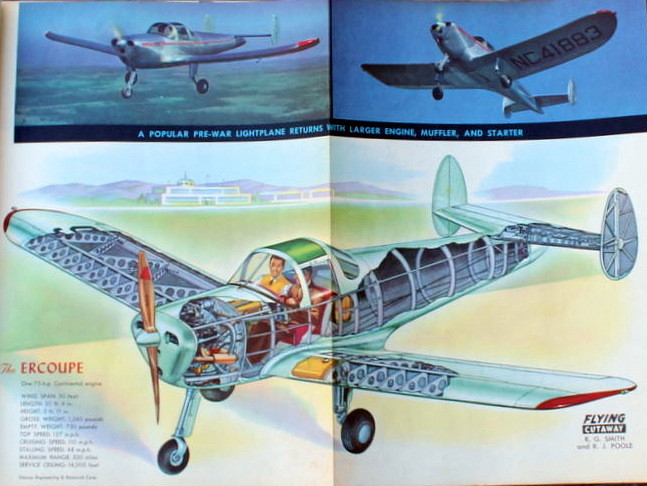 Live Wire ERCOUPE PLAN + BUILDING NOTES & Scale Article for 36" RC Model Plane