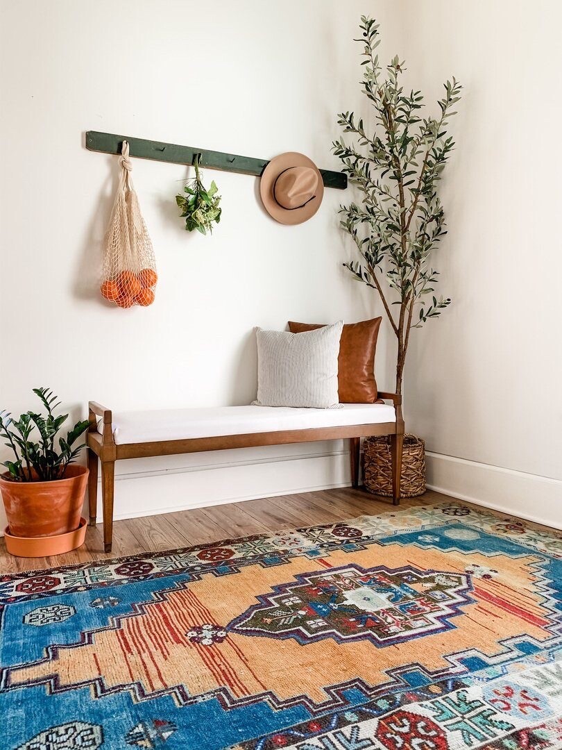 7ft Olive Minimalist Artificial Tree with Natural Trunk Home Decor. Retail $149