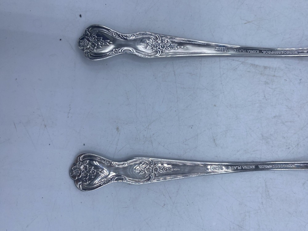 1847 Rogers Bros Silverplate Slotted Spoon & Pickle Fork