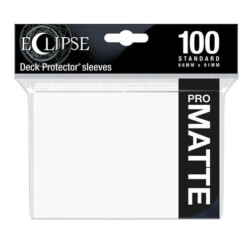 (100-Pack) Ultra Pro Eclipse PRO MATTE ARCTIC WHITE Deck Protector Card Sleeves