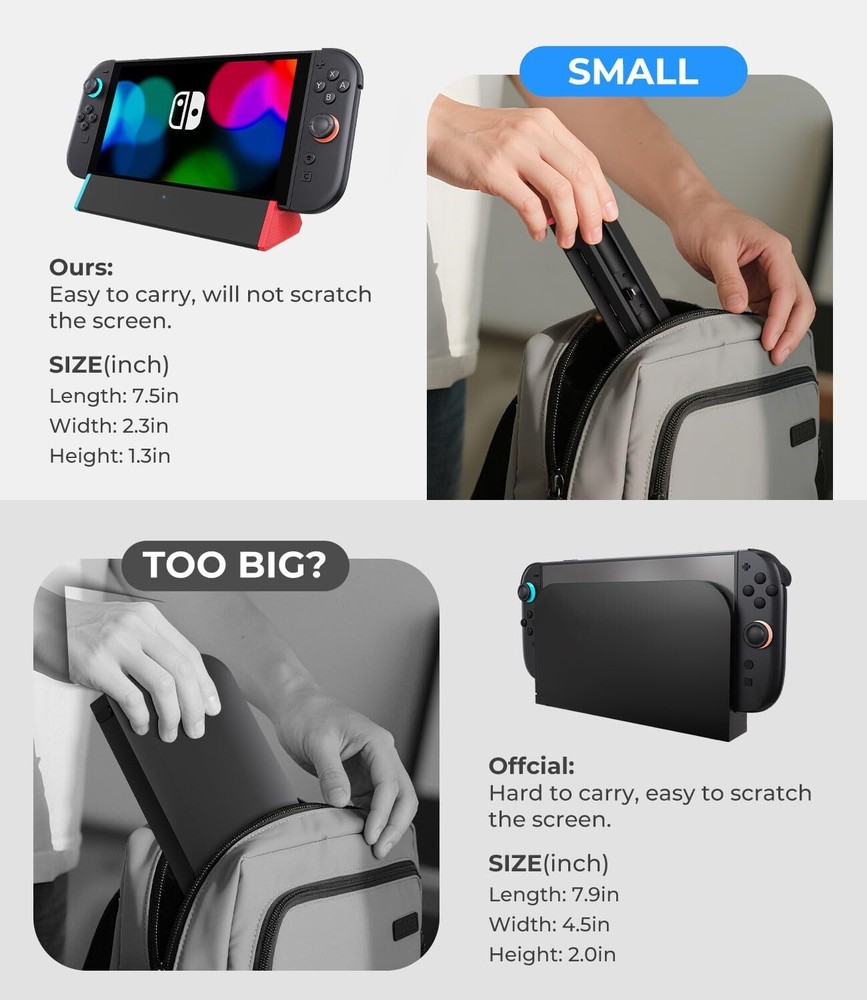 TV Charging Dock ONEne-key switch between tabletop mode and tv mode For Switch 2