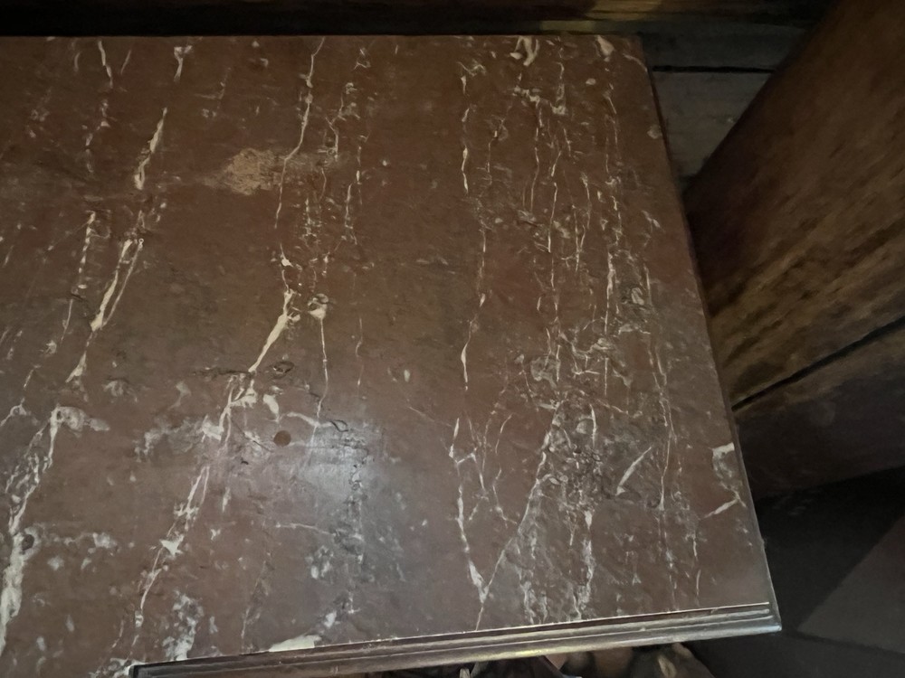 Vintage Renaissance Side Board With Marble Top